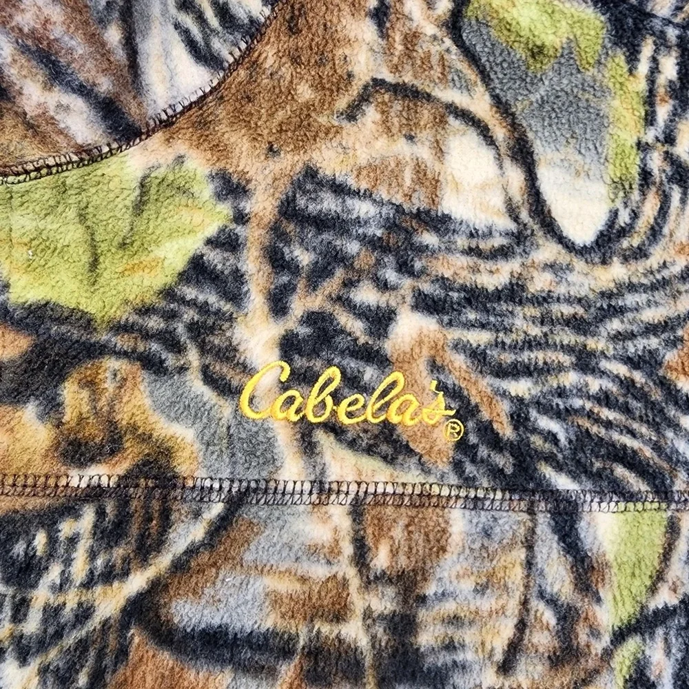 Cabela's‎ Mens XL Camo Full Zip Fleece Vest Hunting Outdoor Gear